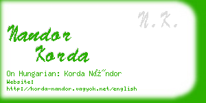 nandor korda business card